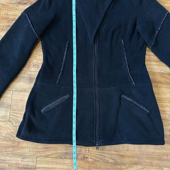 Athleta RARE Sherpa Longline Full Zip Hoodie Jacket Size Medium Black - Picture 14 of 15
